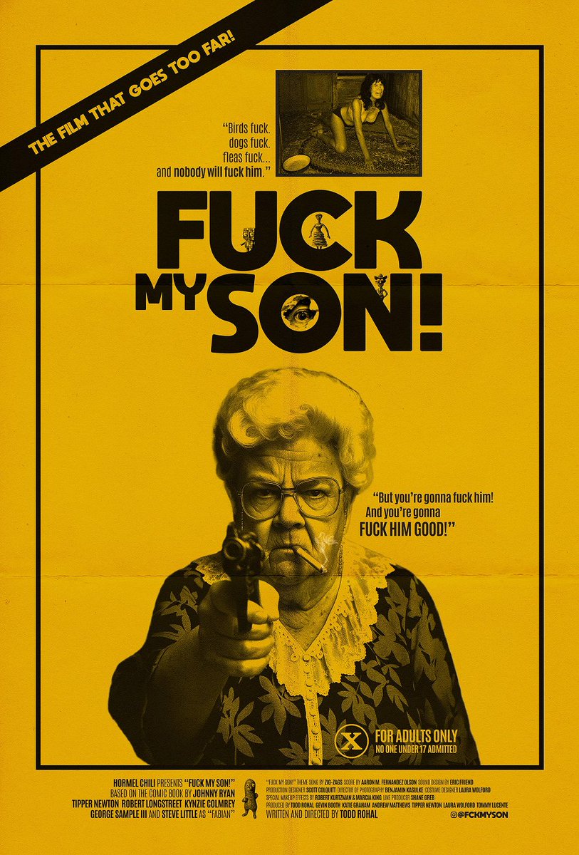MGeeSpot's tweet image. FUCK MY SON! (2025)
An old woman kidnaps a mother and her daughter and threatens to kill the daughter unless the woman will...
The movie upset me so much that I cancelled my free trial to the Disney Channel and paid for the 5 year subscription.
#weird #movies #graphicnovel