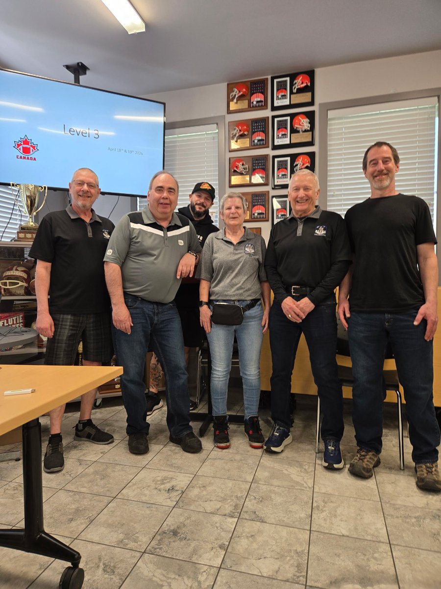 BCFOA's tweet photo. FCOCP (Football Canada Official Certification Program) Level 3. 
21 Officials from BC North, Island,  Interior and Mainland attending. 
Picture of MOD's &amp; presenters: Jeff Huot,  Carey Anderson,  Matt Pickering,  Karen Madill,  Bruce Hawkshaw,  Steve Rowe https://t.co/gvx4UixMqb