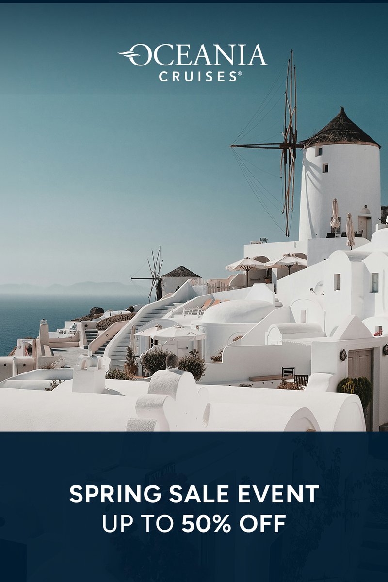 CPlannersRobert's tweet image. Spring into travel! 🌎 Enjoy up to 50% off Oceania Cruises’ luxury sailings in 2026-27. Explore Europe, Asia, the Caribbean &amp;amp; more with exquisite cuisine &amp;amp; genuine service. Ready to set sail? 🚢 #SpringSale #LuxuryCruise