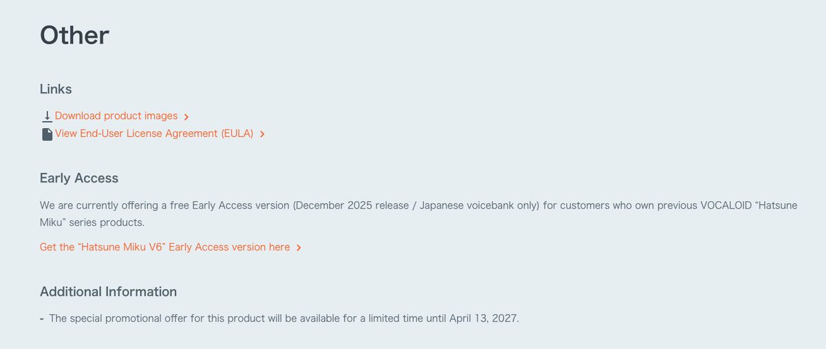 _2cada's tweet photo. @Rogue55LOL it's available on hatsune miku v6's sonicwire page! just scroll to the bottom and click "download product images" https://t.co/VcMycn6YQv https://t.co/Ysi2fkIhno