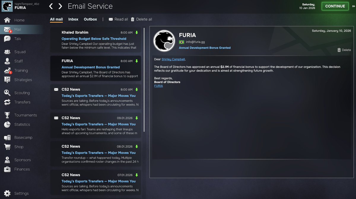 esportsmanager's tweet image. Hey guys, 2 announcements: 
- Major update of emdb.gg - emdb.gg/#cl-v1-6-0.
- The last demo update will be done on 27th of April 2026 with lots of bug fixes and new stuff.
#em26 #esportsmanager #esports #emanager