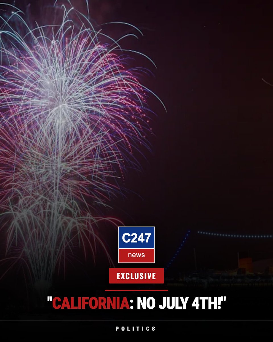C247news's tweet image. 🚨 BREAKING: California KILLS July 4th Fireworks!

Coastal Commission nixes charity event for America's 250th over enviro concerns. Millions raised for kids programs now gone.

Your assessment? 👇

#California #FireworksBan #IndependenceDay #CultureWar