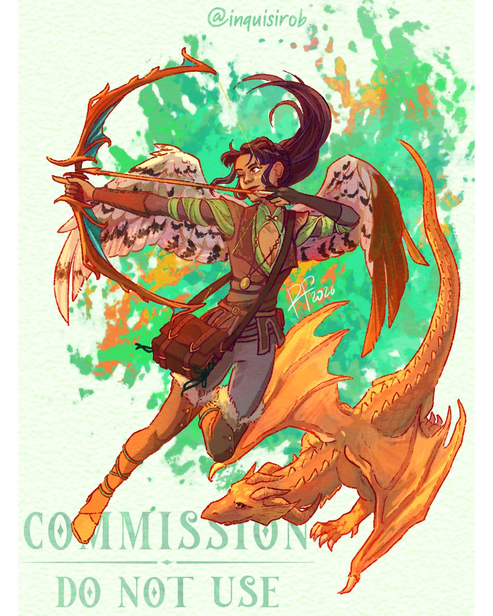 inquisirob's tweet photo. DnD character commission for a friend on it 🐉🍂🏹 https://t.co/WIFKwDzvuQ