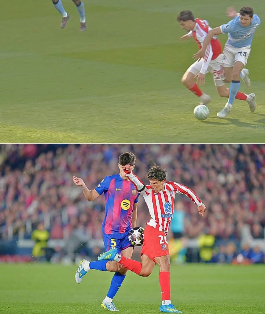 What's the difference between the two pictures that makes one count as a red card and the other not? 🤔