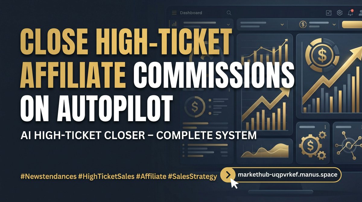 newstendances's tweet photo. 💎 Close high-ticket affiliate commissions on autopilot
AI High-Ticket Closer automates your entire sales process 🤖
✅ Lead qualification
✅ Sales sequences
✅ Commission tracking
Start closing deals now → https://t.co/YStvVmOajM
#Newstendances #HighTicketSales #AffiliateMarketing #SalesStrategy