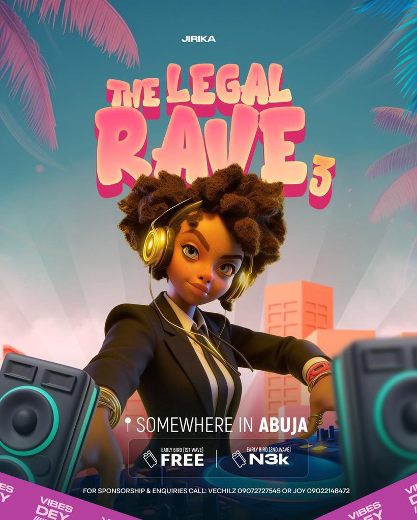 getjirika's tweet photo. @_Ninma Congratulations The Law! Now lets celebrate at the LEGAL RAVE, The biggest Law party in Nigeria  🥺😇 https://t.co/2O0eZpbAah