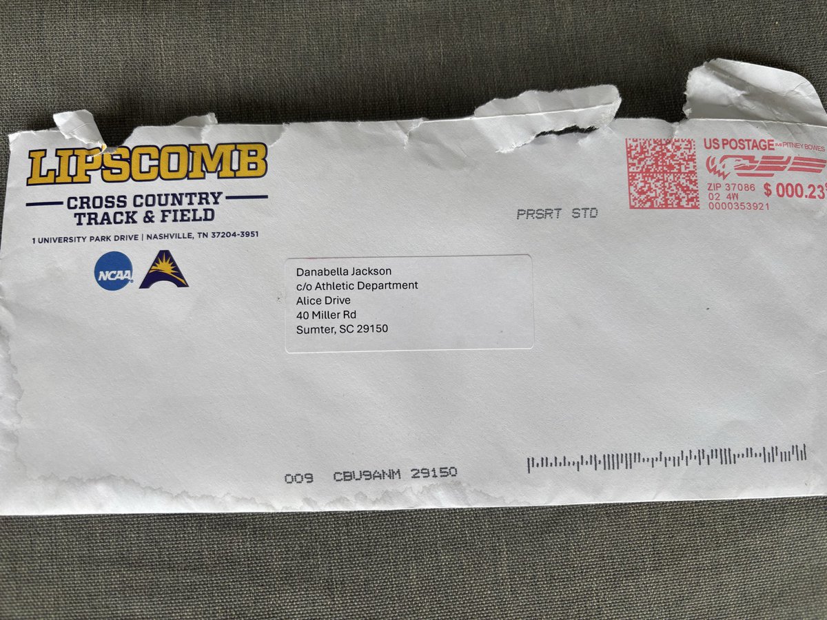 DBellaJackson's tweet photo. Thank you @LipscombXCTF @nickpolk so much for reaching out! https://t.co/zPpMHm4zDH