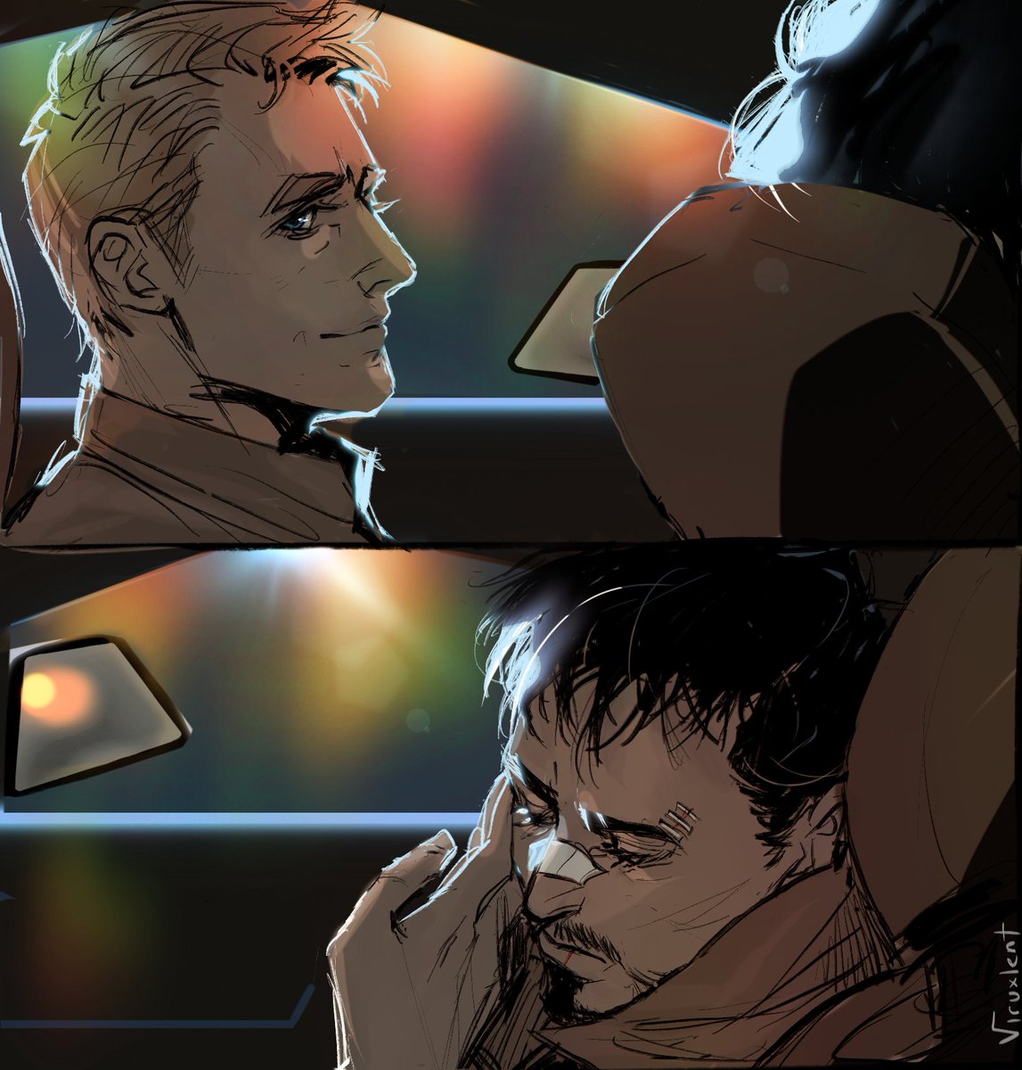 viruxlent's tweet photo. Art for ch2 of To Treat Paint Severe Enough ❤️💙 #stony
---
https://t.co/cLEx3lfTCy https://t.co/XZpjpxk5fD