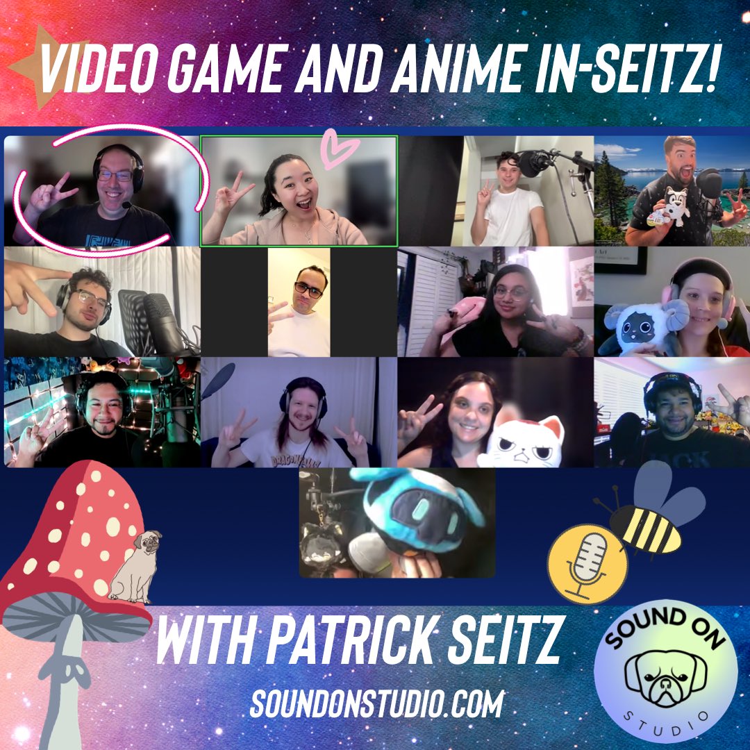 SoundOnStudio's tweet image. Thanks to the awesome actors who joined us this morning for Video Game and Anime In-Seitz with the one and only @Seitz_Unseen!! You all were amazing and we can’t wait to see what’s next for you! 🐶🎉 #keepgoing #takeclass #anime #videogames
