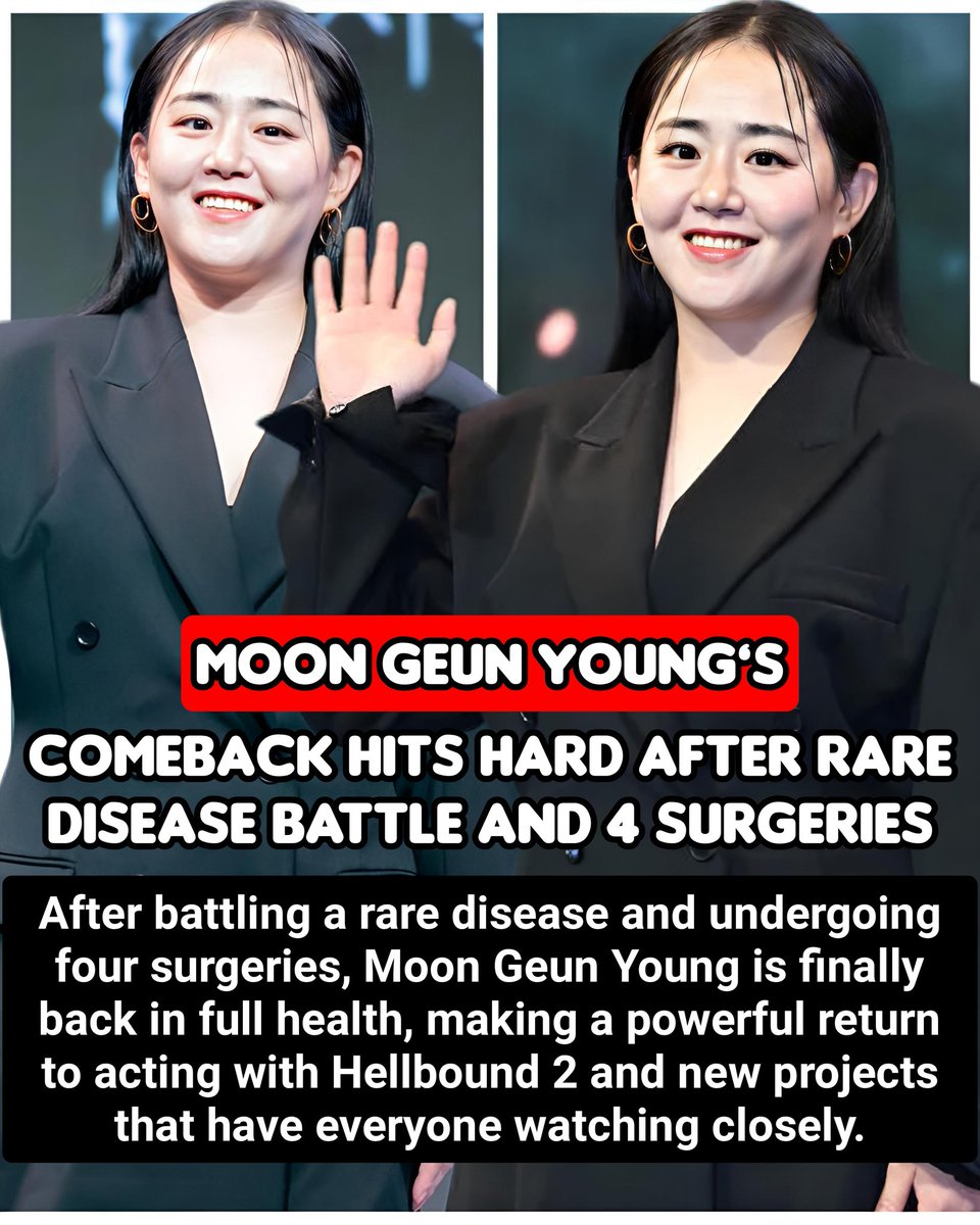 ScarlettOhara04's tweet photo. After battling acute compartment syndrome and undergoing four surgeries, #MoonGeunYoung is finally back in full health, stepping into the spotlight again with #Hellbound2 and new projects, proving her resilience in a comeback that has fans and casual viewers ++ https://t.co/uEz5ALOGhL