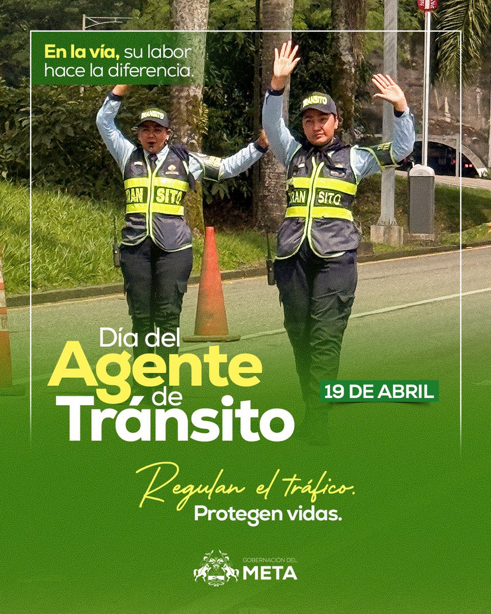 GobMeta's tweet photo. 🚦Regulan el tráfico.
🛣️Previenen riesgos.
✅Protegen vidas.
🚧 ¡Reconocemos su labor hoy y siempre!
🚨Feliz día del Agente de Tránsito https://t.co/7I193QBgyR