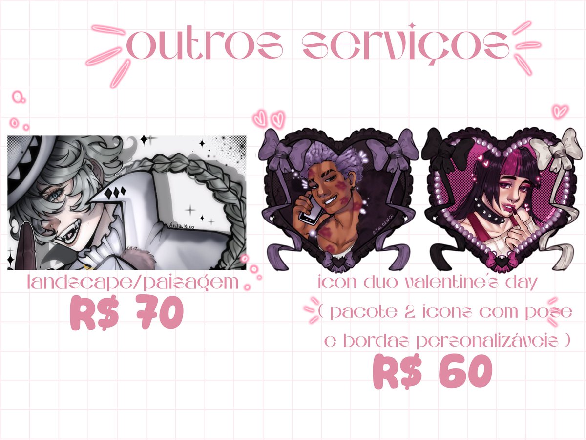 TaldaNico's tweet photo. COMISSÕES ABERTAS ✨️💖
Abri minhas comissões novamente, caso queira fazer seu pedido ou um orçamento só me enviar uma DM! ☺️
.
.
.
.

#comission #art #Artist 
Para mais informações chequem o meu carrd! >> https://t.co/AwuFuJhHjb