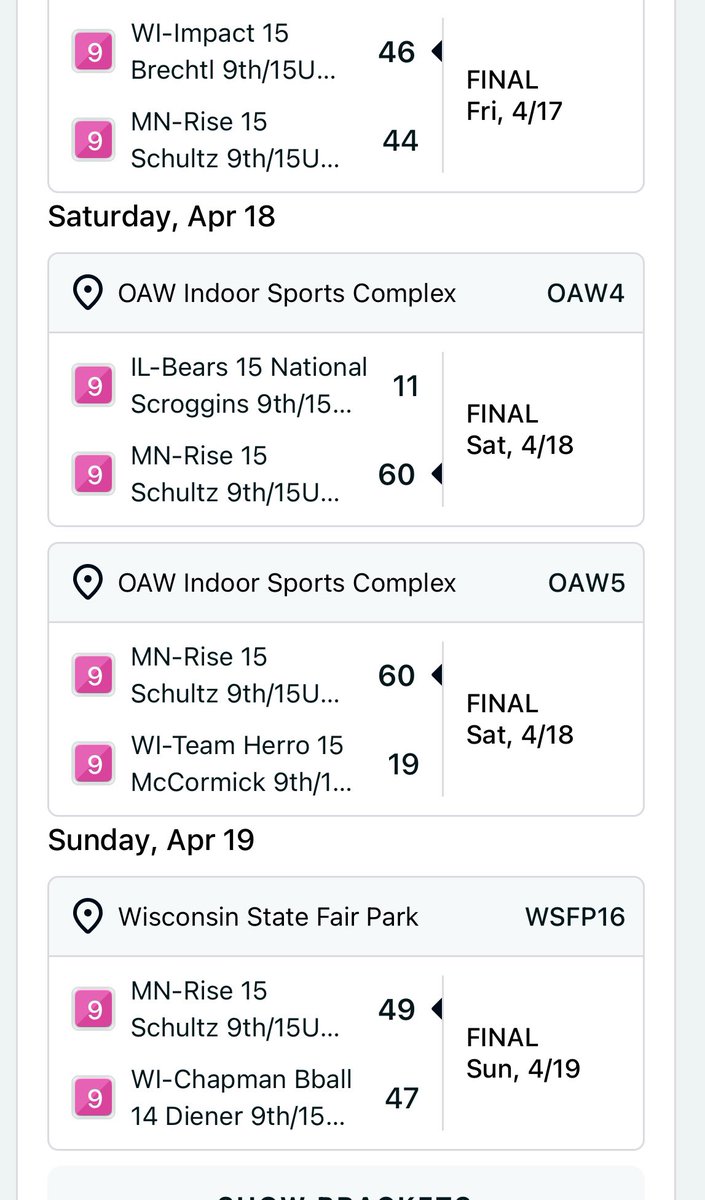 MNRiseGirls's tweet photo. 𝓦𝓮𝓮𝓴𝓮𝓷𝓭 𝓡𝓮𝓬𝓪𝓹:
@MNRise29 goes 3-1 in Milwaukee in Top 15u USJN pool. 
Lost on a last second logo 3 Friday night. Responded well Saturday and beat a good Chapman team this morning. https://t.co/UseJf4zM61