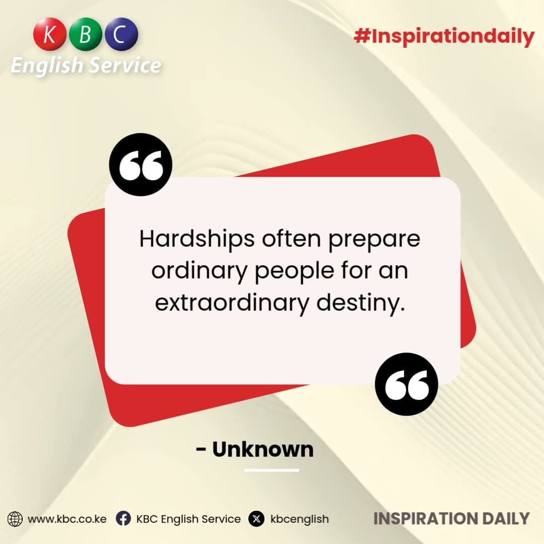 kbcenglish's tweet image. Hardships often prepare ordinary people for an extraordinary destiny.”
 - Unknown
#InspirationDaily ^RN