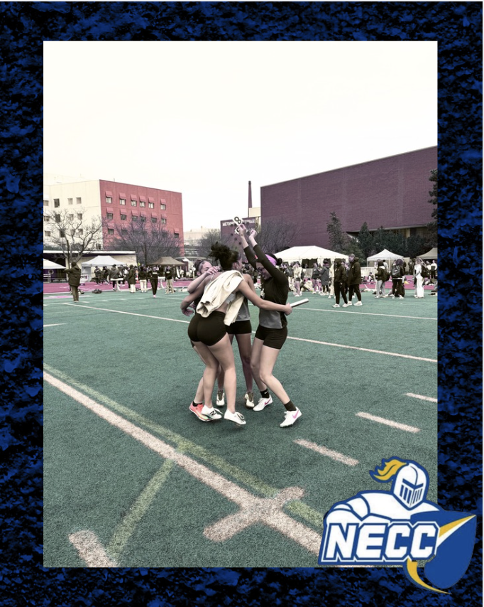NECCKnightsTF's tweet photo. At the Sean Collier Invitational, the Lady Knights competed in the 4x100 relay for the 1st time in the program’s history. Maci Abbatessa was 6th in shot put. Mia Ruiz ran a season best in the 100m (13.58). Janelis Uviedo was strong in the triple jump and 400m hurdles. https://t.co/sLGA4VDLNA