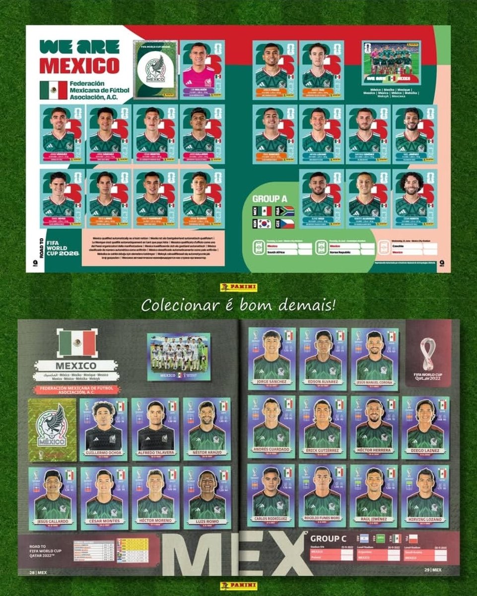 adeltoro001's tweet image. Muchos estamos inconformes con algunas elecciones jugadores de este nuevo álbum #Panini pero por decir algo positivo, me parece que el diseño para esta edición es mejor que el álbum de 2022, el diseño de estampas me gusta más y al menos la páginas de México tiene un mejor color..