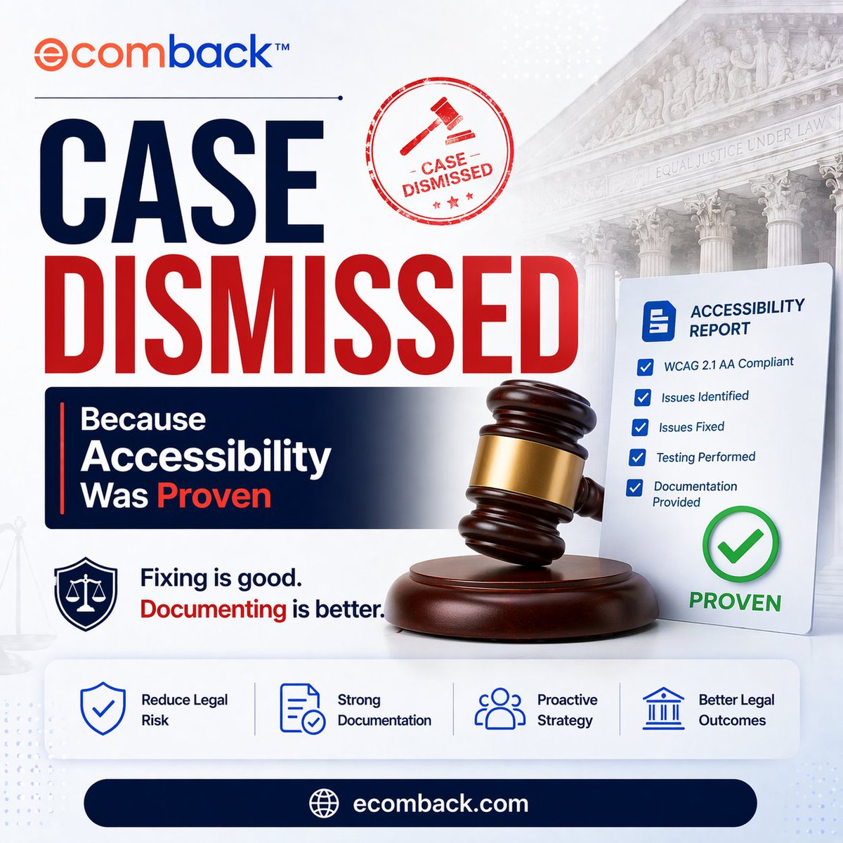 ranahson's tweet photo. Accessibility doesn’t just help users — it can help in court.

A recent ADA case was dismissed after the business showed real accessibility efforts.

Fixing issues matters.
Documenting them matters more.

Read more: https://t.co/VpPzZMf4Ri

#ADA #Accessibility #WCAG #EcomBack https://t.co/IbjQ2pnUTZ