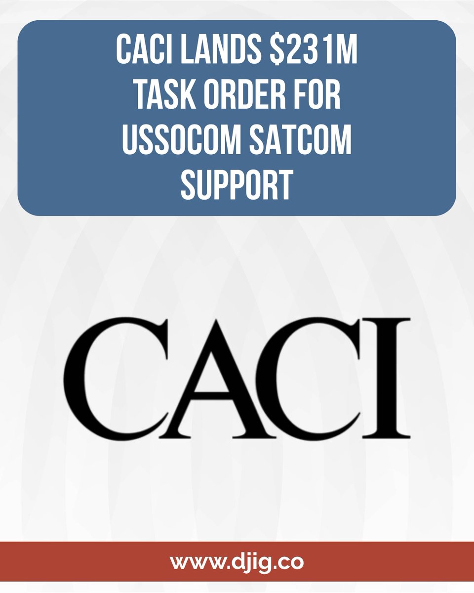 LeDjig's tweet image. @CACIIntl  has been awarded a $231M task order to support USSOCOM with advanced SATCOM capabilities, reinforcing mission-critical communications where reliability matters most. 
..
..
🌐 djig.co
..
..
#CACI #DefenseTechnology #SATCOM #USSOCOM