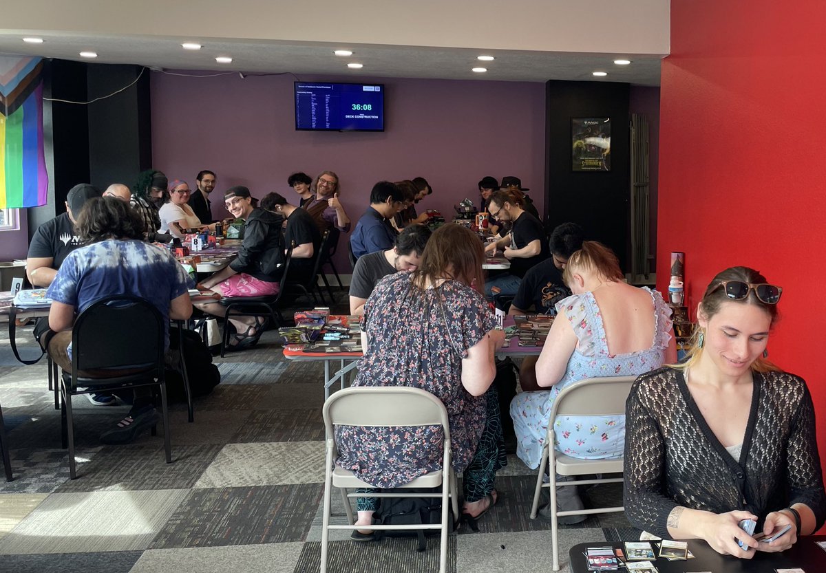 TolarianCollege's tweet image. Packed prerelease here at Player's Union Games, a really cool Portland game store that is worker owed and operated! 

Let's gooooo Sunday Strixhaven!!

#MagicTheGathering