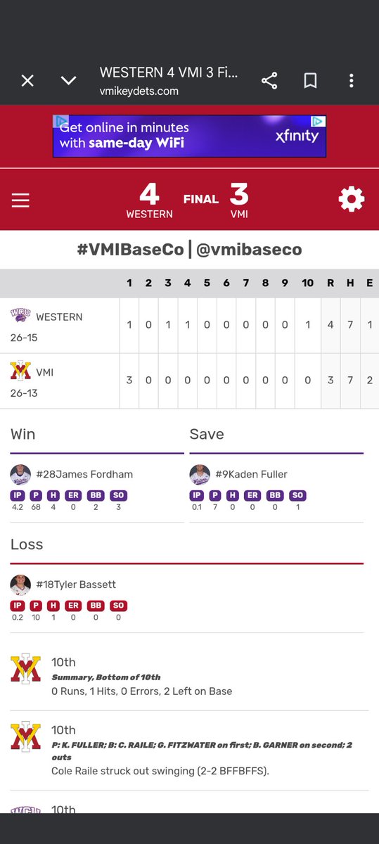 Catatron1889's tweet photo. WHEE WIN!! The Diamond Cats won the series rubber match against VMI, winning 4-3 in 10 innings. WCU moves to 26-15 on the year, and has a road game against Gardner-Webb on Tuesday followed up with a HUGE home series against ETSU. Go Cats!! https://t.co/heDnaLbkzZ