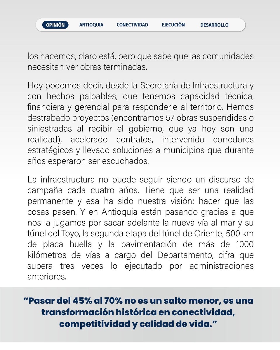 GallonHoracio's tweet photo. Antioquia necesitaba una Gobernación que priorizara la palabra “acabativa”
@GobAntioquia @AndresJRendonC @ObrasAntioquia https://t.co/BumiUKiyrT