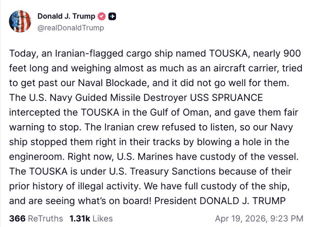 PoliticalDeamon's tweet image. At some point we have to realize Iran is never gonna listen unless the Iranian people gets rid of the remainder of the Khamenei regime.
#USA #Navy #ForeignPolicy #MiddleEast #Iran #GulfOfOman #TOUSKA #Trump