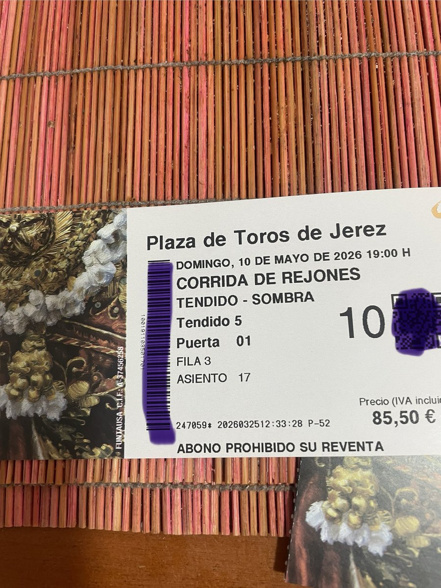 Toreratoni's tweet photo. VENDO ENTRADA DE REJONES EN JEREZ DE LA FRA POR 50 EUROS https://t.co/pwbtxzN9mG