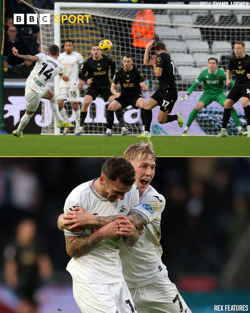 BBCSportWales's tweet image. Swansea full-back Josh Tymon has won the Championship goal of the season for his volley against Oxford 🚀

#BBCFootball #Swans