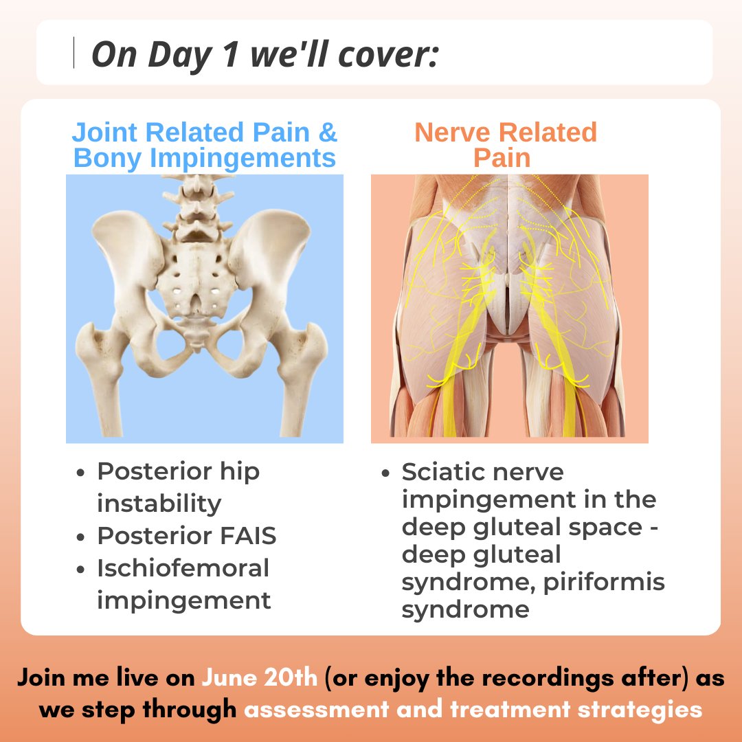 alisongrimaldi's tweet image. 🚨 Registrations close 11 May!
Join my LIVE Online Lateral Hip &amp;amp; Buttock Pain Workshop 20-21 June ✅ Evidence-based learning on joint, nerve &amp;amp; soft tissue pain. Attend live or watch recordings.
Sign up: dralisongrimaldi.com/event/online-h…
#HipPain #ButtockPain #PhysioCPD
