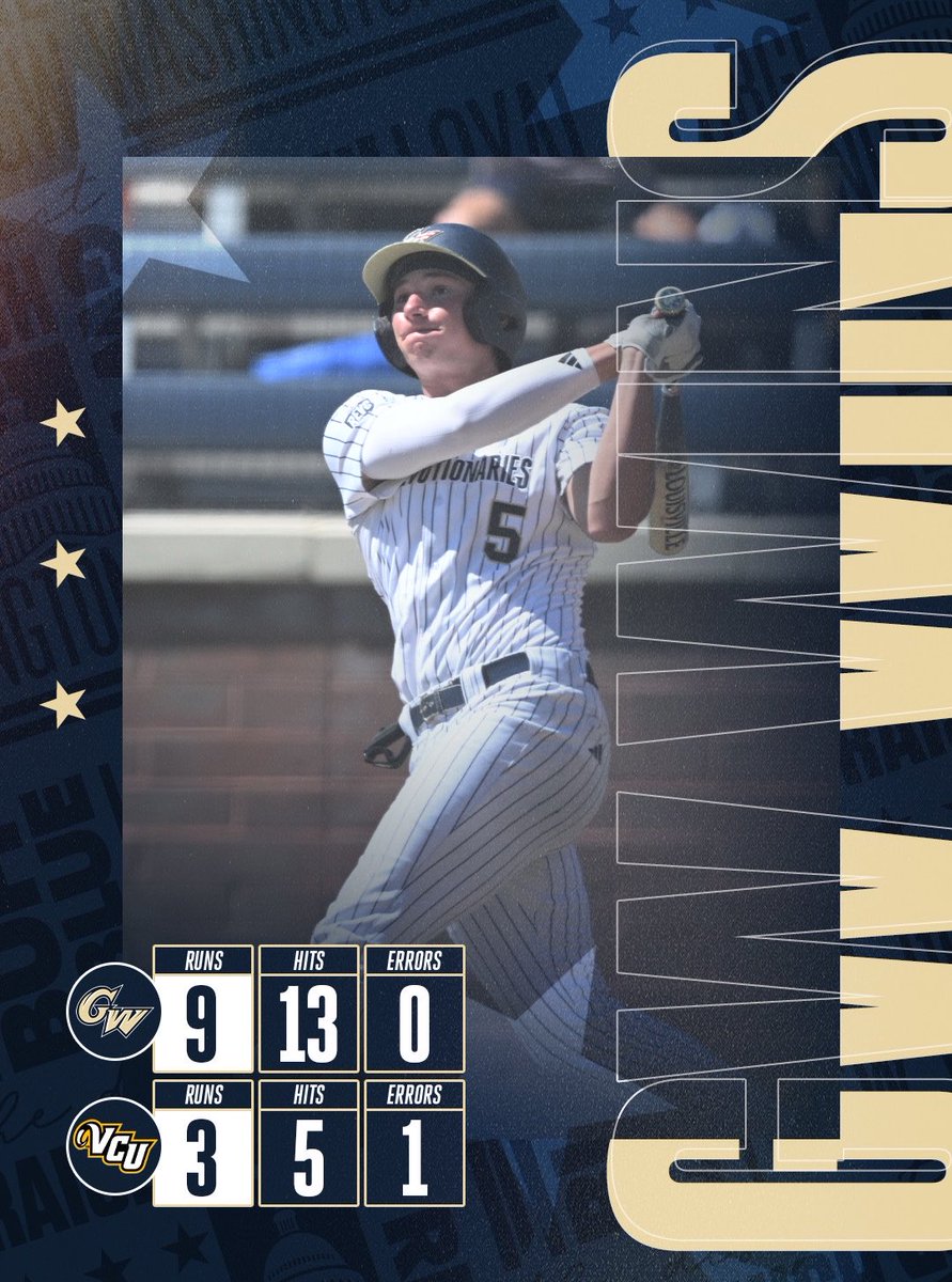 GWBaseball1's tweet photo. Get the brooms out! 🧹🧹🧹

#RaiseHigh https://t.co/98KNwFPEKZ