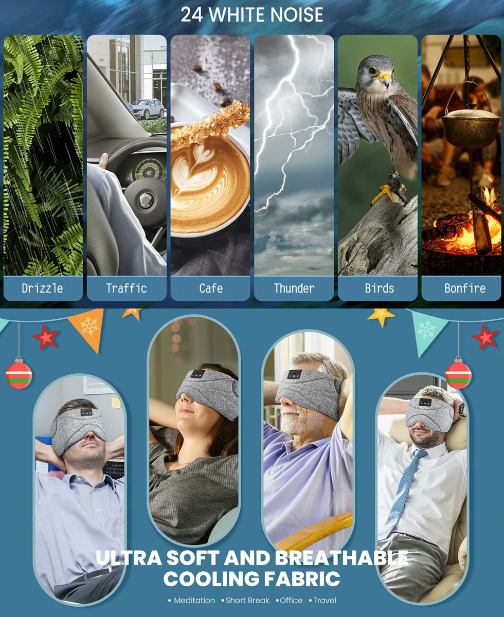 aliexpressbdeal's tweet image. 569 / 
BIG Promotion #11.11 #blackfriday #cybermonday !!!
5.2 Bluetooth Headset Sleep Mask 24 White Noise Shading Light Ice Feeling Ultra-thin Lining Sleep Mask Noise Reduction

Purchase link: s.click.aliexpress.com/e/_c4Ee2Uaz

Make your order quickly or add to your