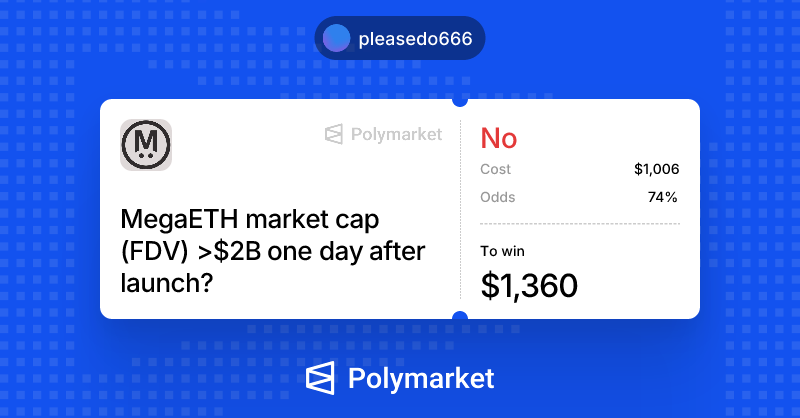 PleaseDo19's tweet photo. @Kropanchik @megaeth @Polymarket @PolymarketTrade Free money, lol, ty https://t.co/SumihsBnAx