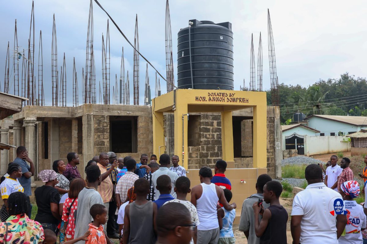 MrIrish3's tweet photo. DELIVERING WATER, IMPROVING LIVES — ANNOH-DOMPREH COMMISSIONS 5 COMMUNITY WATER PROJECTS

Hon. Annoh-Dompreh, Minority Chief Whip and MP for Nsawam-Adoagyiri, on Sunday commissioned five water projects across Amanfro, Oparekrom, Djankrom East, Akwane Dobro, and Papito to address critical water challenges in the constituency. 

These interventions are aimed at providing clean, safe, and accessible water to residents who have long struggled with unreliable sources.

Addressing the communities, Hon. Annoh-Dompreh emphasised that water from these facilities will be free and urged residents to take good care of them to ensure sustainability. Chiefs, assembly members, and residents expressed deep appreciation for the initiative, describing it as timely and life-changing. 

This is another step in our commitment to delivering real development that impacts everyday lives.

#FADTOASO 
#BawumiaForPresident2028