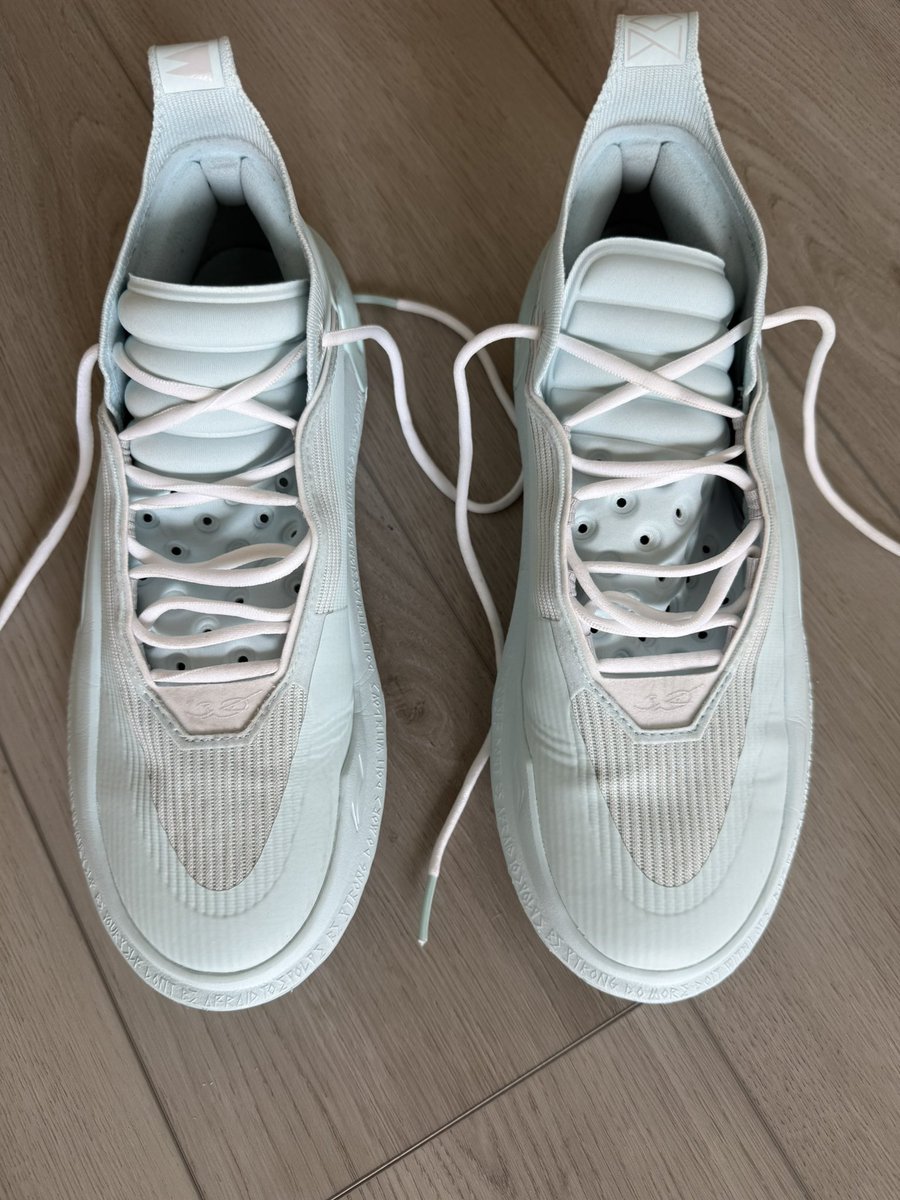 JustinMacmahan's tweet photo. I ordered these @DwyaneWade shoes, but after wearing them once and getting blisters on my feet, I realized they run small and I need a size up. After weeks of back and forth with @WayofWade , they deemed them too worn to be returned. In 2026 you just can’t run a business this way https://t.co/xww8qksFtE