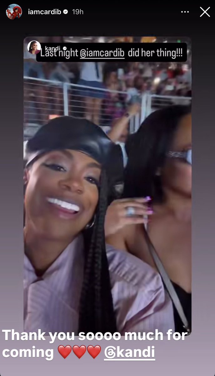 queensofbravo's tweet image. Cardi personally thank Kandi and Marlo for attending her show in Atlanta last night ❤️ #RHOA