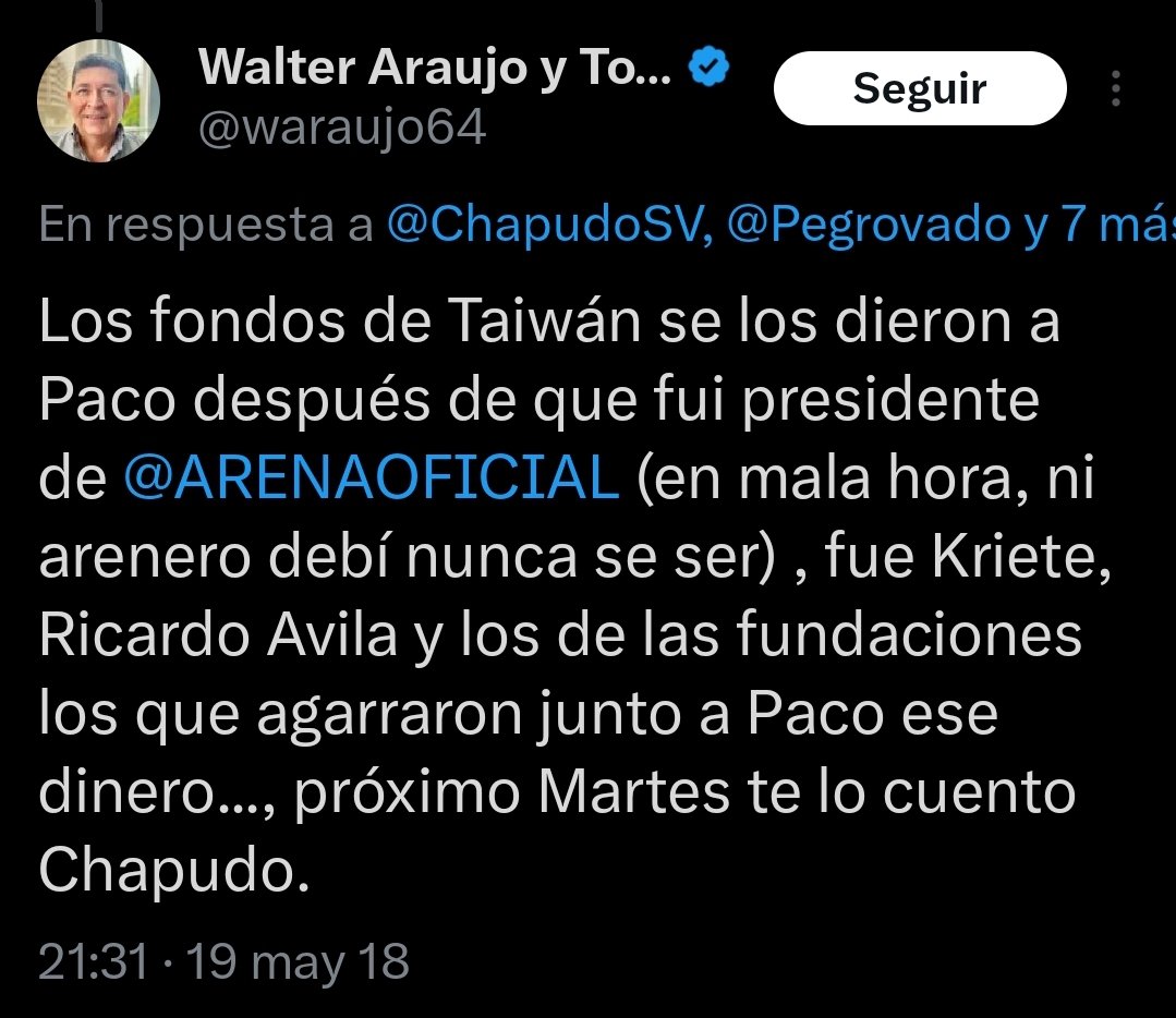 Don Porfi, <a href="/PorfirioChica/">Porfirio Chica</a>
Mire este señor <a href="/waraujo64/">Walter Araujo y Toda la Verdad</a> también difama al amiguis del presi.

Regañelo. Mandele a todos sus troles.