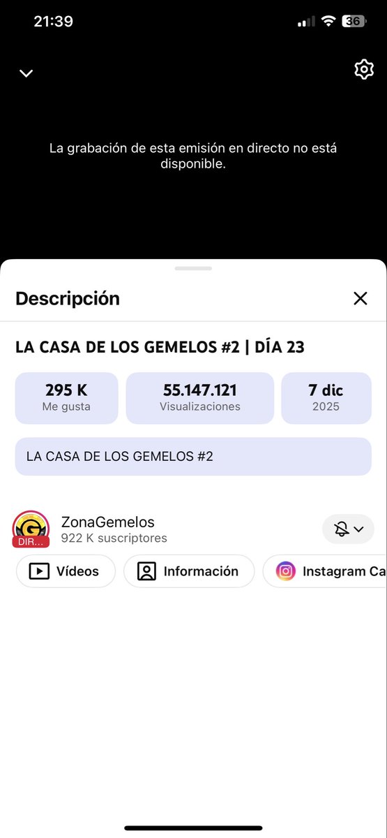 alacj5i's tweet photo. #carcelgemelos7  #carcelgemelosfinal
la diferencia de espectadores es abismal en 21 dias la casa 2:55 millones y la carcel de los gemelos en 28 dias en dos directos:23 millones despues diran que la carcel es mejor que la casa https://t.co/8e86rma0FN