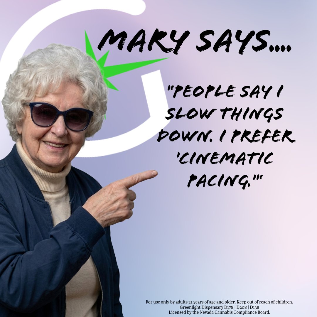 GreenlightNV's tweet image. People say I slow things down. I prefer cinematic pacing. 🎬 #MarySays #Greenlight #NoRush #Nevada