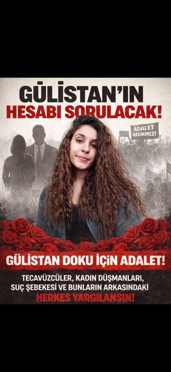 Gülistan Doku için adalet talebi bir insanlık meselesidir. Gerçekler ortaya çıkmalı, sorumlular yargılanmalı. Adalet gecikmemeli. #GülistanDoku <a href="/Dokuailesi/">GÜLİSTAN Doku 'nun Ailesi</a> 
<a href="/gencdevagm/">Genç DEVA</a>