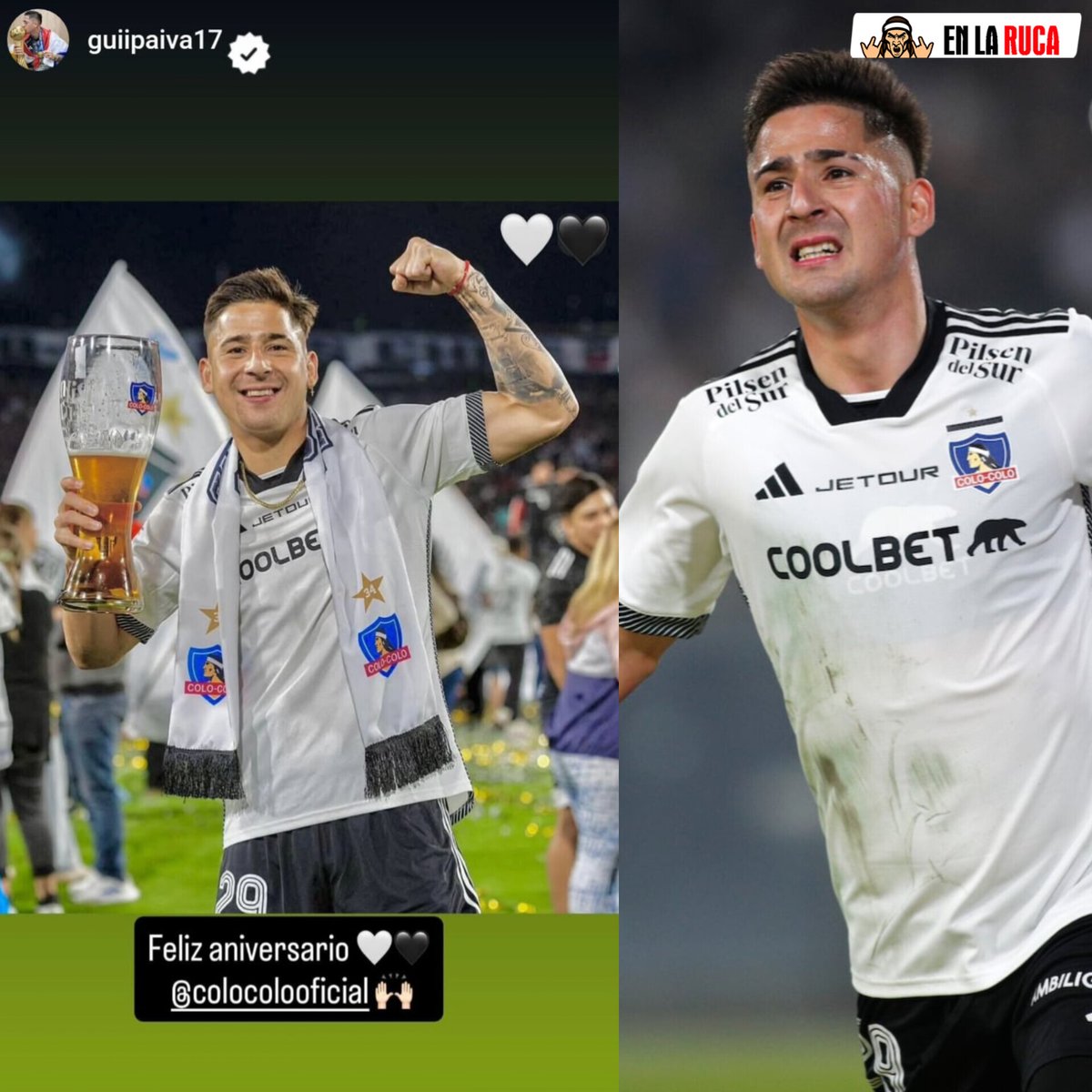 enlarucacl's tweet image. MÁS SALUDOS PARA EL ALBO PARTE 2 🏁 | Barti, Yastin, Vicho, Paiva, Boga, Chamagol, entre otros, no quisieron quedarse fuera de los 101 años del Cacique y dejaron sus saludos en redes sociales 📲

Más de un siglo entregándole alegrías al pueblo 🖤🤍 #VamosColoColo 🤟🏻