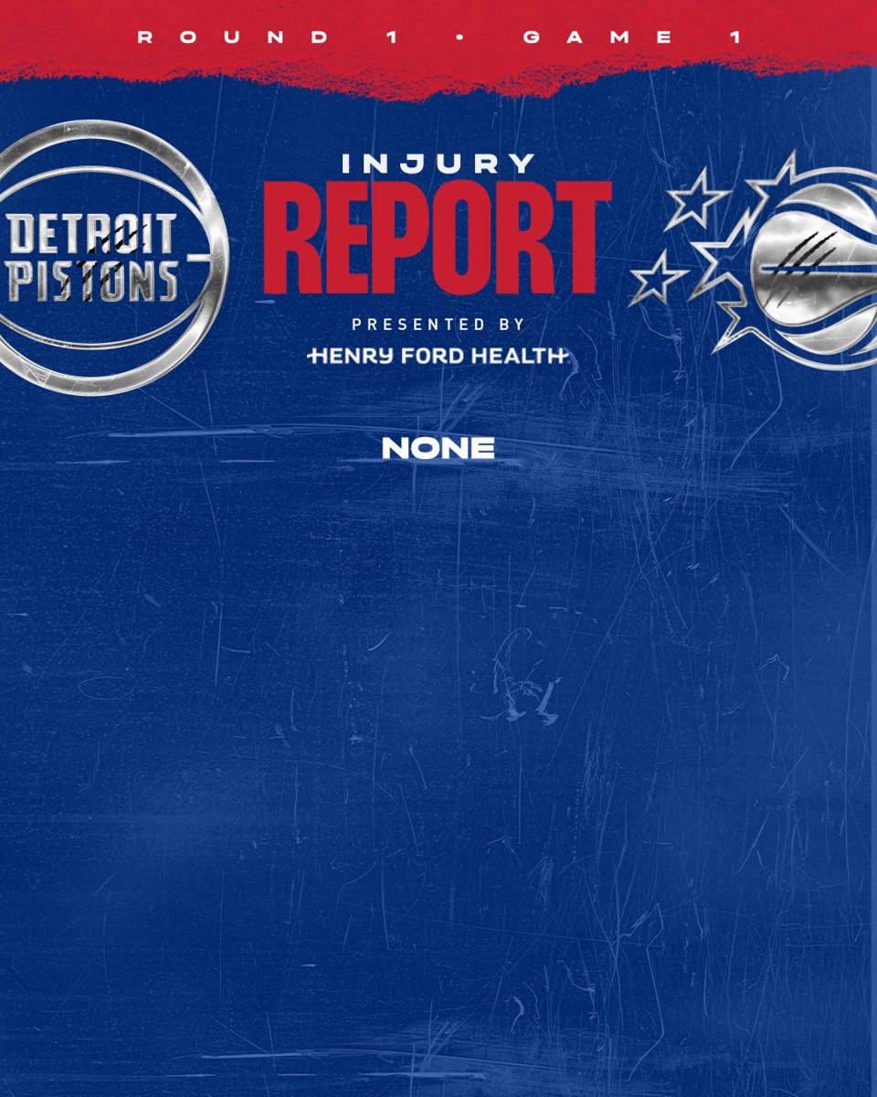 Tonight's injury report. <a href="/HenryFordHealth/">Henry Ford Health</a>