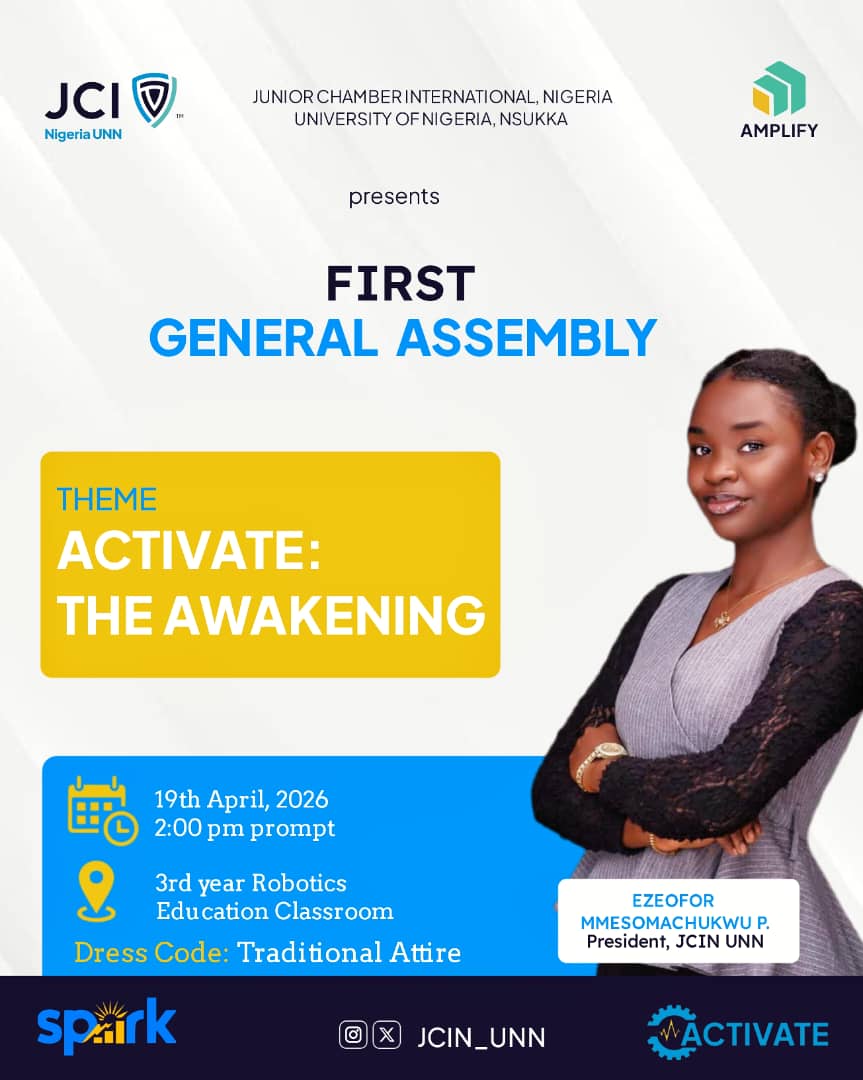 Nothing beats the energy of a room full of people ready to make a difference. Today’s First General Assembly for JCIN UNN is more than just a meeting. It was a call to action.
#JCIN 
#JCINUNN 
#ACTIVATE 
#AMPLIFY 
#SPARK