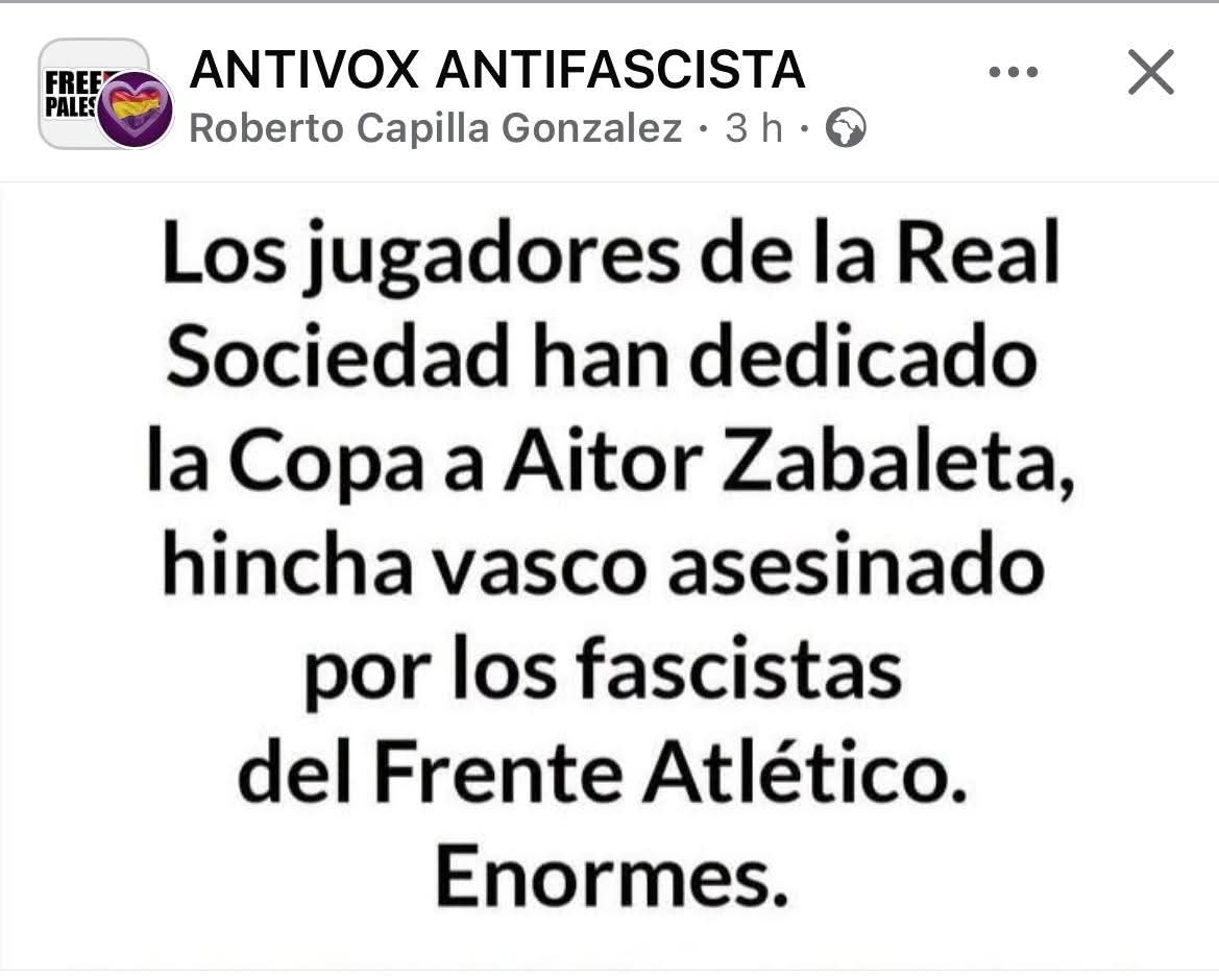 JuanCar49040757's tweet photo. @PSOE @MertxeAizpurua mismo tiempo que iniciaba el duelo. Una gran imagen para una película que nadie rodará.
@ppopular 
@NunezFeijoo 
#copadeespañarenfe 
#realsociedad 
#finalcopa 
#Euskadi 
#PsoeOrganizaciónCriminal https://t.co/4JBoKKVIGn