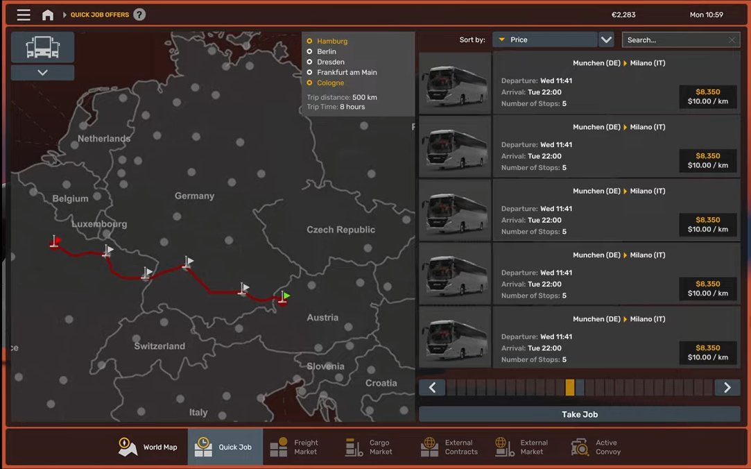 Coaches DLC - Bir rota üzerinde birden fazla durakta yolcu alıp indirebileceğiz.