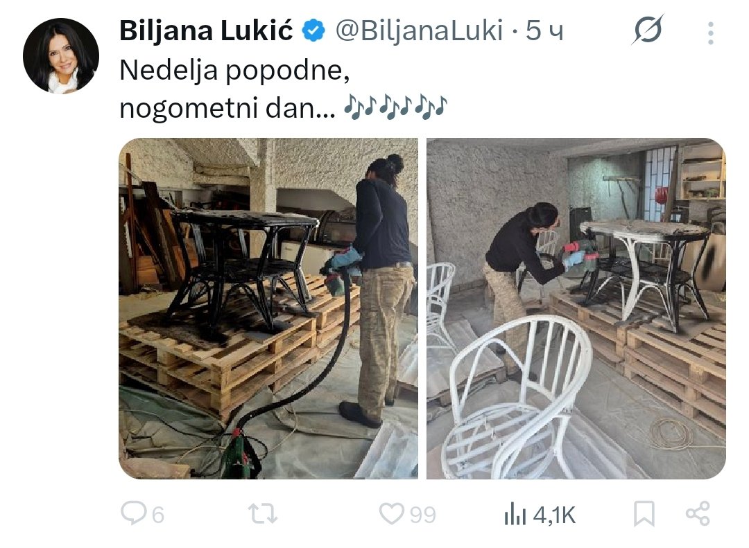 Baš danas kada se u Donjoj Gradini odaje počast nevino stradalim žrtvama od strane zločinačke NDH, Biljana Lukić piše kako joj je danas "NOGOMETNI" DAN! 
Slučajno? Naravno da ne!