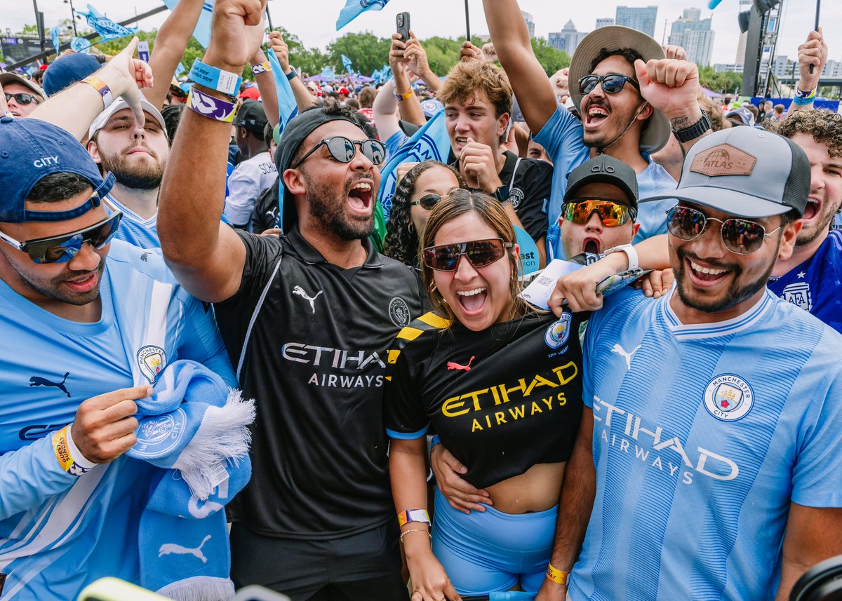 ManCityUS's tweet image. Tampa Bay showed up in Sky Blue 🩵