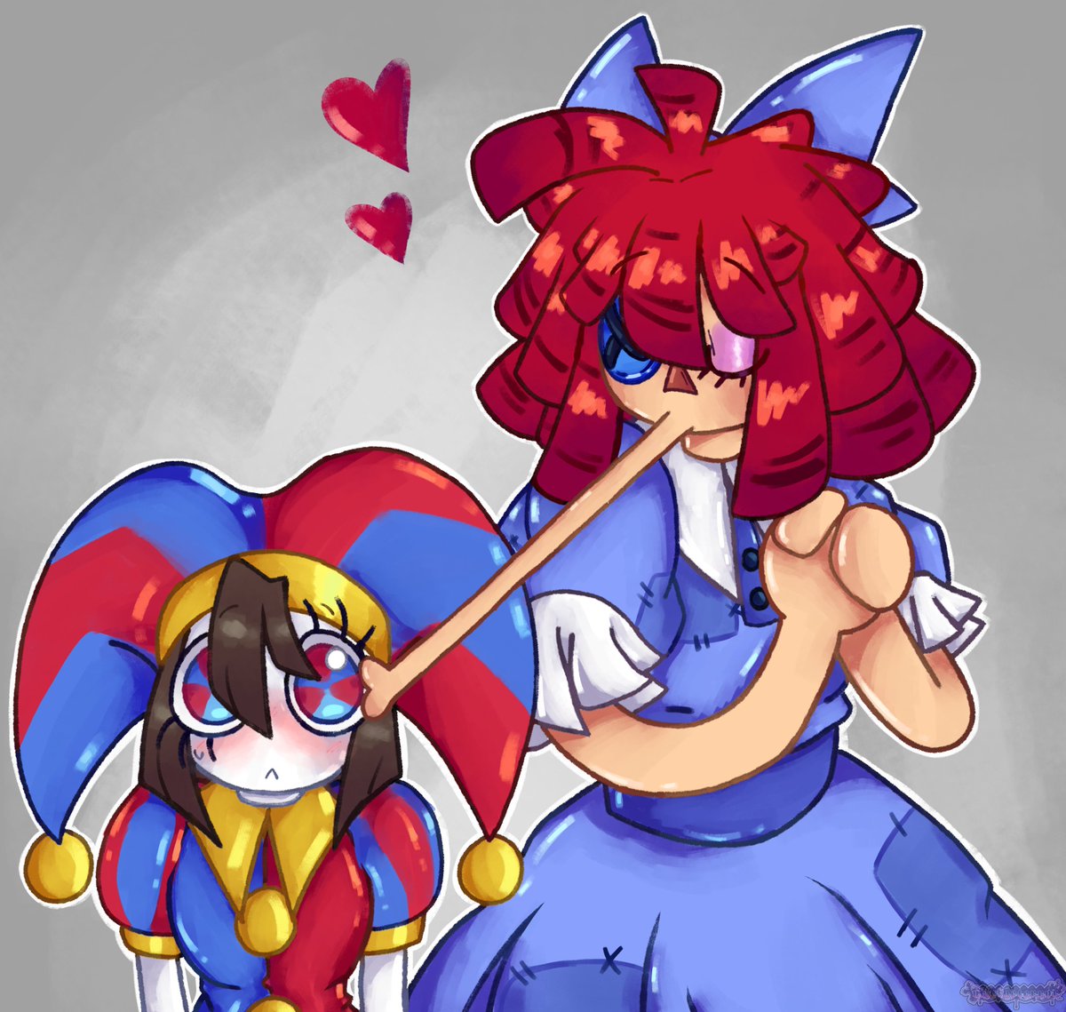 she loves her silly wife!🥺💖

#Jesterdoll #Pomgatha #Ragapom #Buttonblossom
#TADC