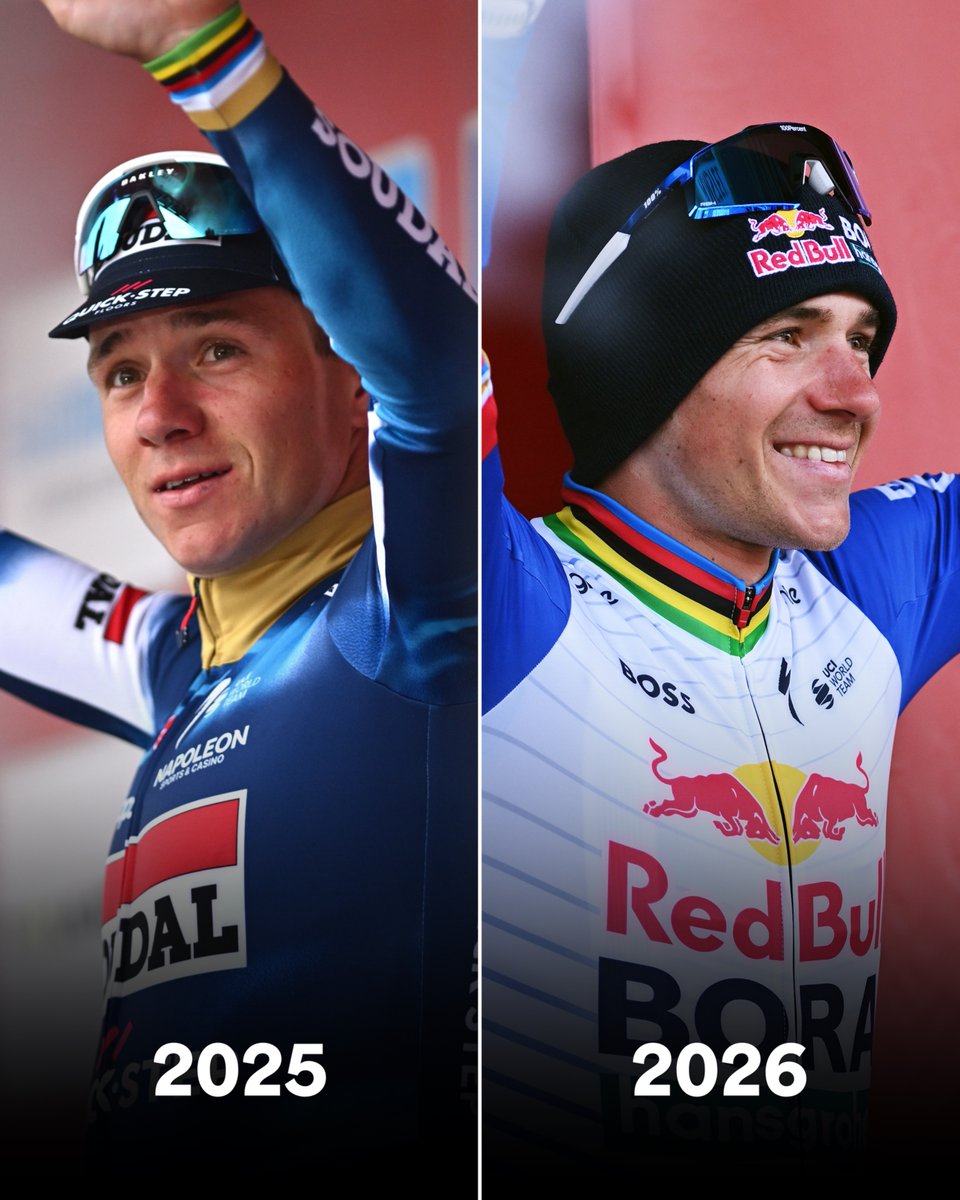 UCI_cycling's tweet image. How things can change in a year! 🔄

From the frustration of third place in 2025 to the elation of victory in 2026. 😁

@EvenepoelRemco finds redemption at the #AGR26! 🏆

📸 @GettySport | #Cycling #RoadCycling | @Amstelgoldrace