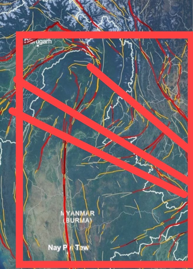Kiranjoshi900's tweet image. risk of an earthquake M 5++  M6++ 6.5++  on the border of India / Myanmar/ Bangladesh  /China  Yunnan / Laos / Thailand 
#BeAlertAndReady