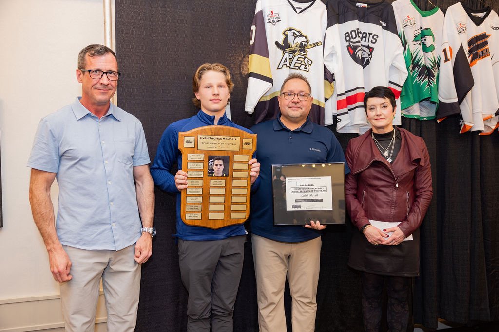 Laurie_13645's tweet photo. A wonderful evening celebrating the 2026 Parade of Champions & Leadership Dinner with @SaskatoonMHA presented by Hamm Latrace Arenas & @scotiabank 
Thank you to the entire SMHA staff for putting on such a fantastic event and for the privilege of presenting Caleb Mozell with the Evan Thomas Memorial SMHA Sportsperson of the Year Award & Scholarship. @ET_Memorial 
It was truly special to recognize Caleb’s outstanding sportsmanship, leadership, & dedication to the game. Moments like these remind us why minor hockey is so important in building character & community.
Congratulations, Caleb! Proud to celebrate you & all the incredible young athletes honoured.
#SMHA #ParadeOfChampions #SaskatoonHockey #Sportsmanship